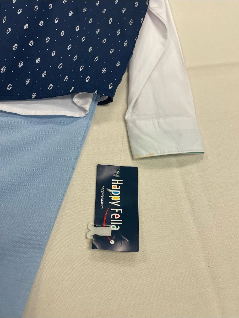 Boys' Navy Patterned Vest Set with Mint Tie
